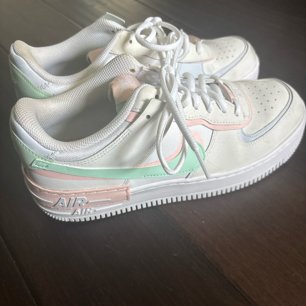Nike Air Sneakers with Mint and Peach Accents